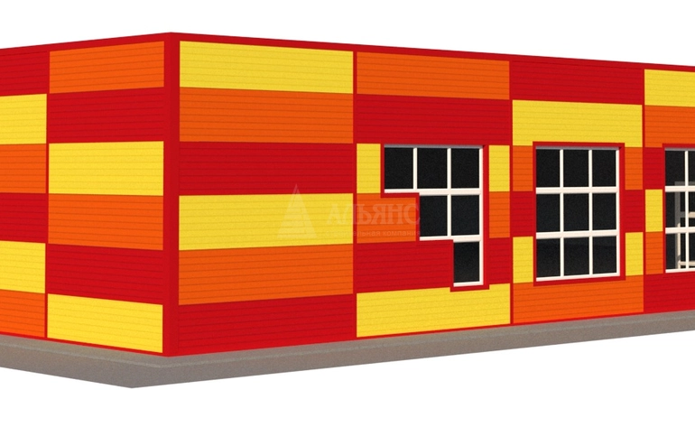 3D визуализация Детский развлекательный центр из сэндвич-панелей - фото 1