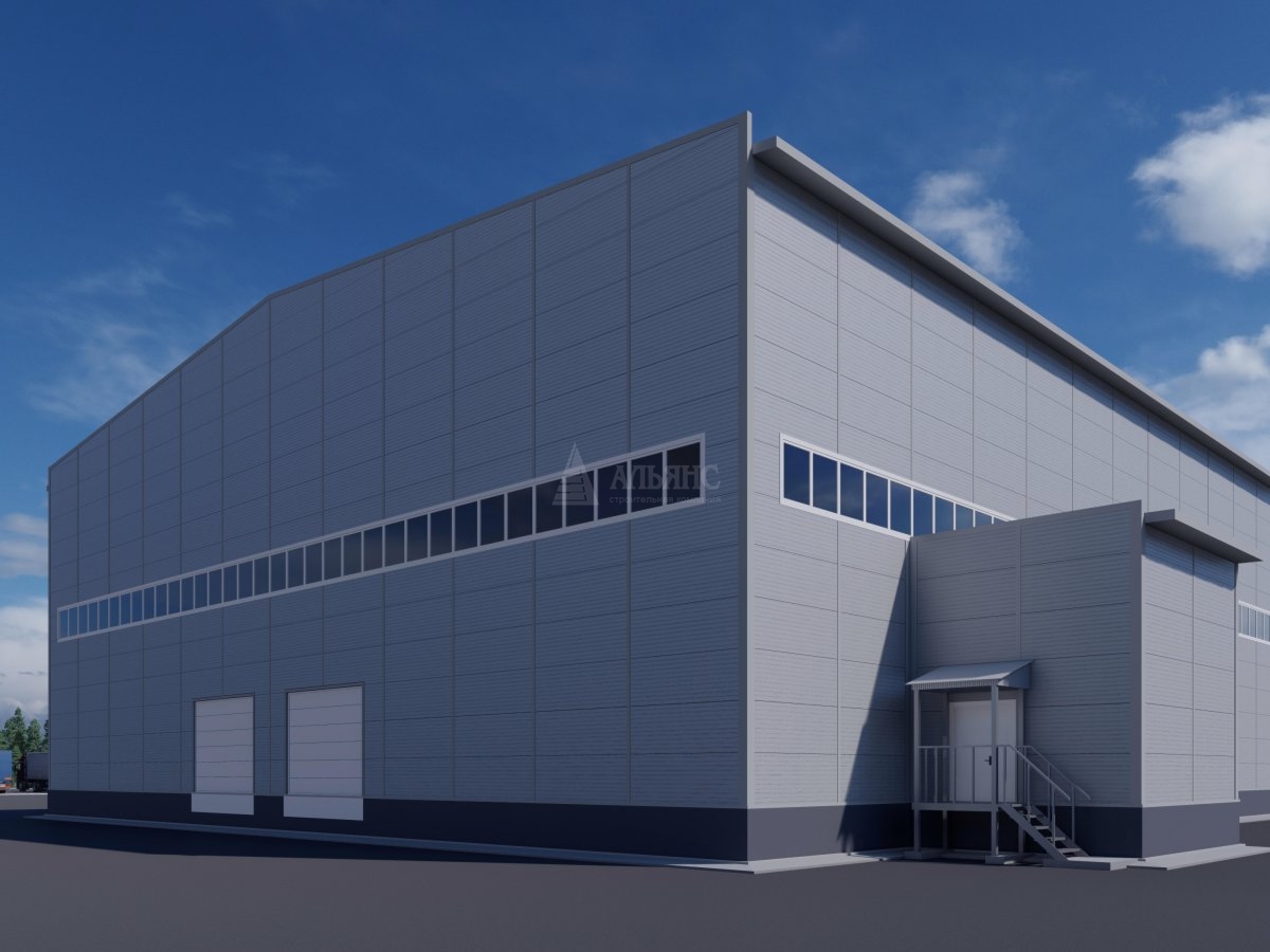 3D визуализация Склад из сэндвич панелей - фото 2